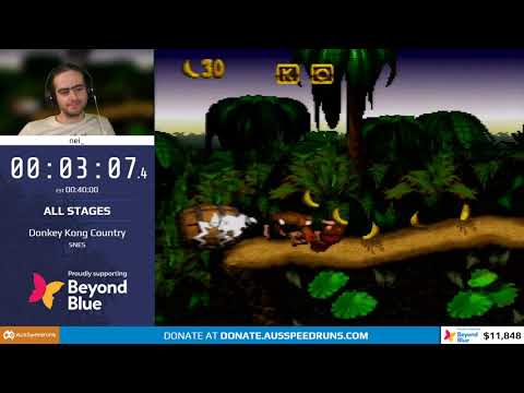 Donkey Kong Country All Stages in 36:59 by nei_ - ASM2020
