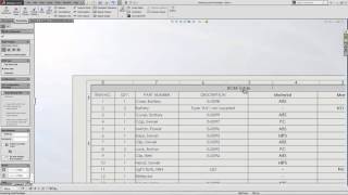 How to create a company standard BOM in SOLIDWORKS