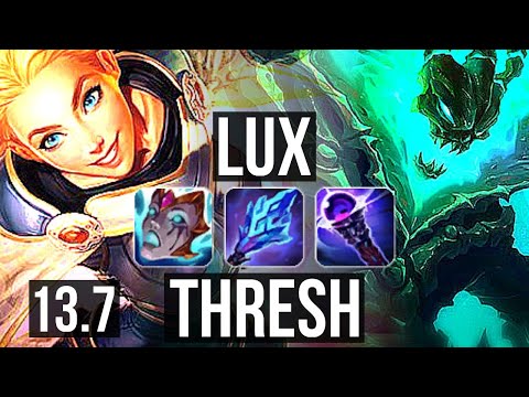 LUX & Jhin vs THRESH & Aphelios (SUP) | 3.8M mastery, 1500+ games, 6/3/23 | KR Grandmaster | 13.7