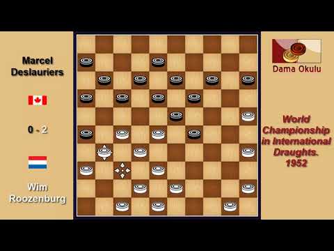 Wim Roozenburg (NLD) - Marcel Deslauriers (CAN). Draughts World Championship. 1952.