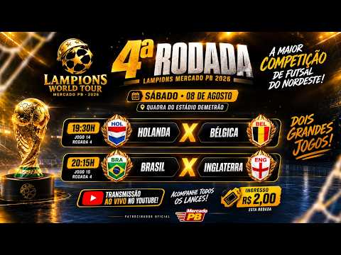 AO VIVO E COM IMAGENS LAMPIONS LEAGUE - MERCADO PB 2026 | 4ª RODADA | PAU BRASIL - BAHIA