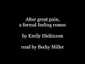 After Great Pain, A Formal Feeling Comes   Emily Dickinson poem reading