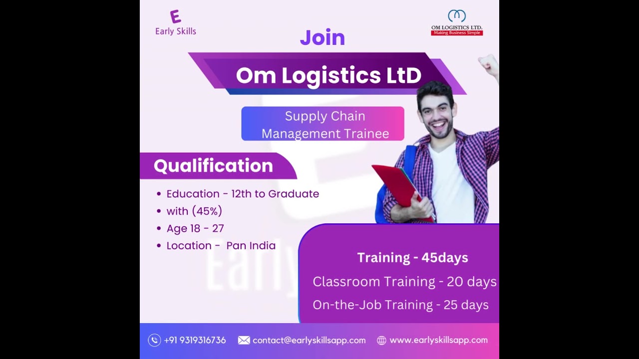 Lucrative opportunity from OM Logistics. Become a Supply Chain Management Trainee in 45 days.