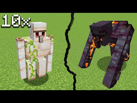 10 iron golems vs blackstone golem - minecraft battle