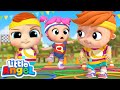 Who's Gonna Win? | Apples & Bananas | Little Angel Kids Songs & Nursery Rhymes