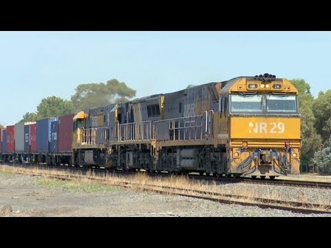 Freight Train near Inverleigh - PoathTV Australian Trains & Railways