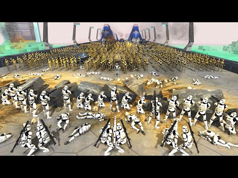 Largest Droid Infantry CHARGE into CLONE BARRICADE! - Men of War: Star Wars Mod