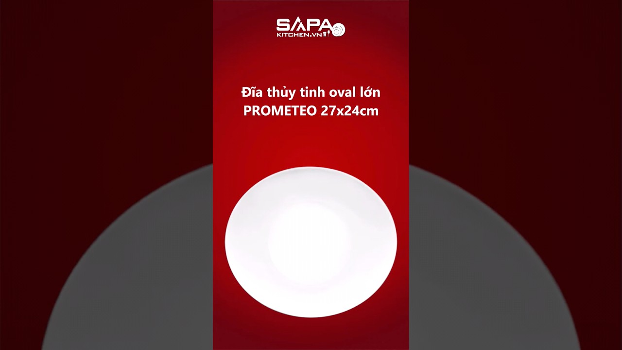 Đĩa thủy tinh oval lớn Prometeo 27 x 24 cm