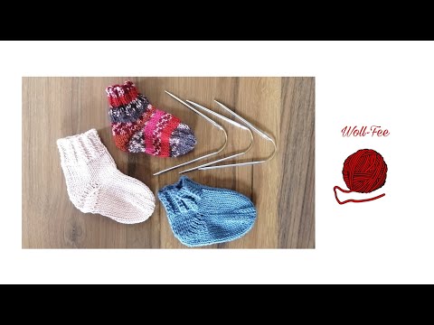 Knitting baby socks in all sizes with sock knitting needles: step-by-step instructions.