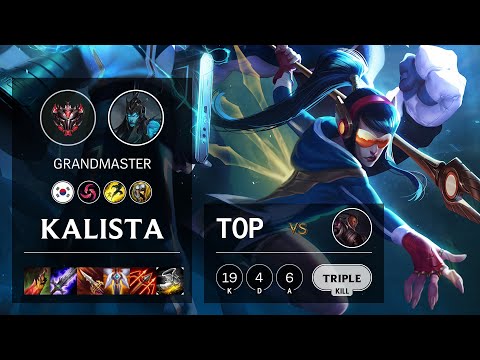 Kalista Top vs Lucian - KR Grandmaster Patch 10.14