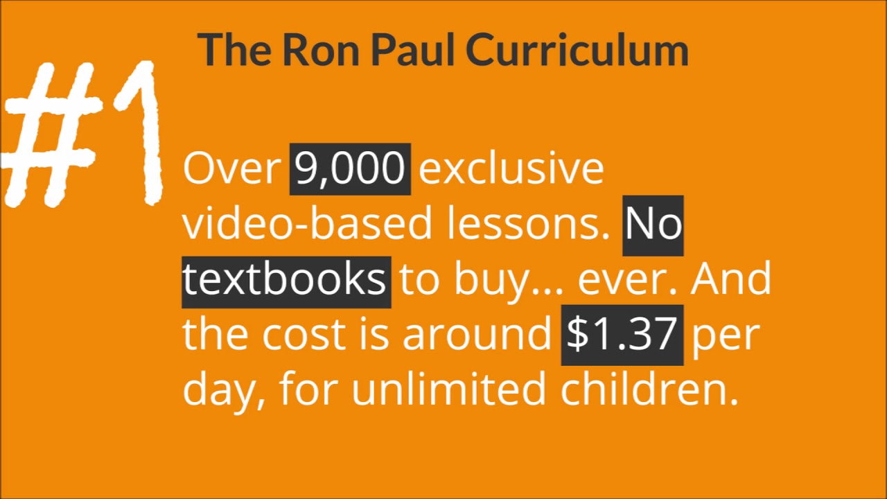 Ron Paul Curriculum - Top 5 Reasons to Use Ron Paul's Homeschool Program