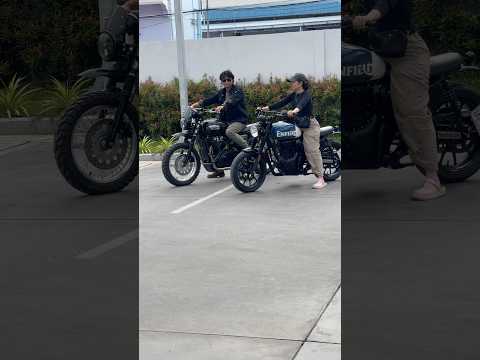 Thruxton 900 ft Hunter 350 😎 #triumph #thruxton900scrambler #hunter350custom #hunter350scrambler