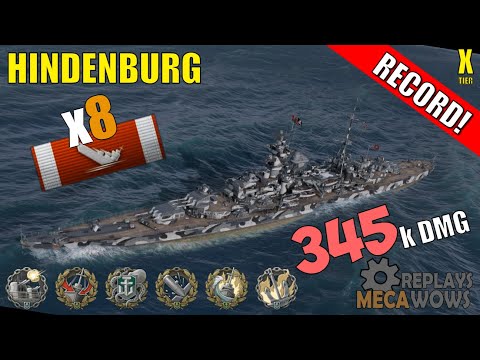 Hindenburg 8 Kills & 345k Damage | World of Warships Gameplay