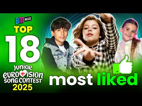 TOP 18 Most Liked Songs - Ranked by YouTube Likes - Junior Eurovision Song Contest 2025