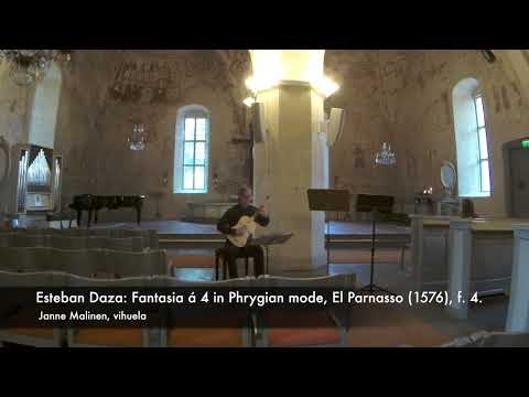 Esteban Daza: Fantasia 3, á 4 in Phrygian mode (El Parnasso, 1576)