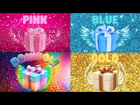 Choose your gift 🎁💝✨️🤮|| 4 gift box challenge Pink, Blue, Rainbow & Gold #giftboxchallenge