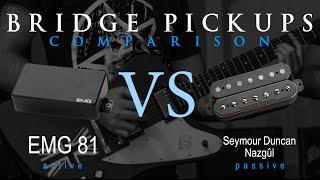 Video thumbnail for EMG 81 vs SEYMOUR DUNCAN NAZGUL - Active Passive Bridge Pickup Metal Tone Comparison / Review by Mike Stamper
