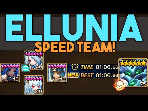 Ellunia 1 Minute Speed Team in Summoners War!