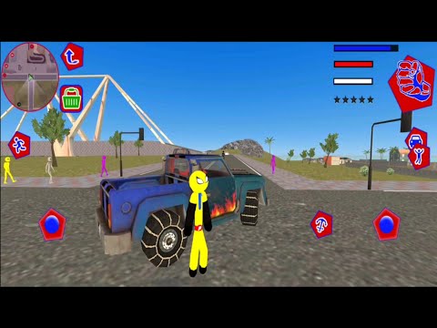 Flying Police Spider Stickman Rope Hero