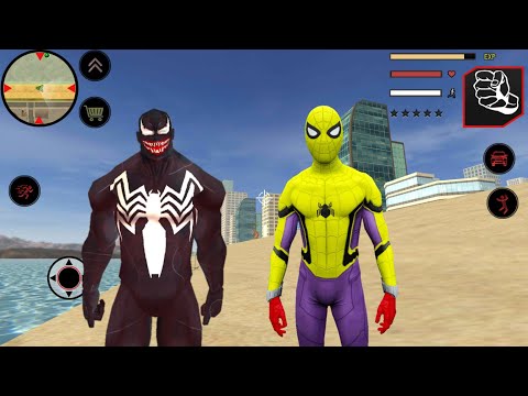 Venom Spider Rope Hero Vice Town Gangster Crime City #3  - Android Gameplay