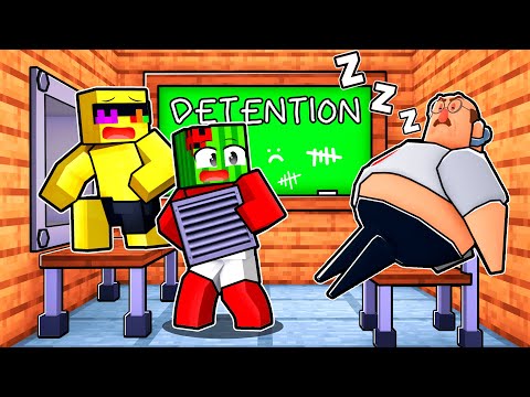Escaping EVIL TEACHER'S DETENTION in Minecraft!