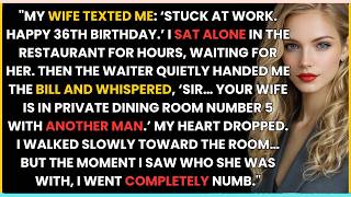 MY WIFE TEXTED ME: ‘STUCK AT WORK. HAPPY 36TH BIRTHDAY.’ I SAT ALONE IN THE RESTAURANT FOR HOURS.