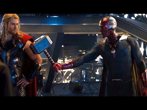 Vision Lifts Thor's Hammer Scene - Avengers: Age of Ultron - Movie Clip HD