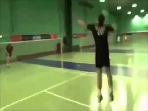 cool badminton player