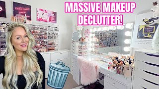 MASSIVE MAKEUP DECLUTTER & ORGANIZATION 2024 😱 GETTING RID OF ALL MY MAKEUP | KELLY STRACK