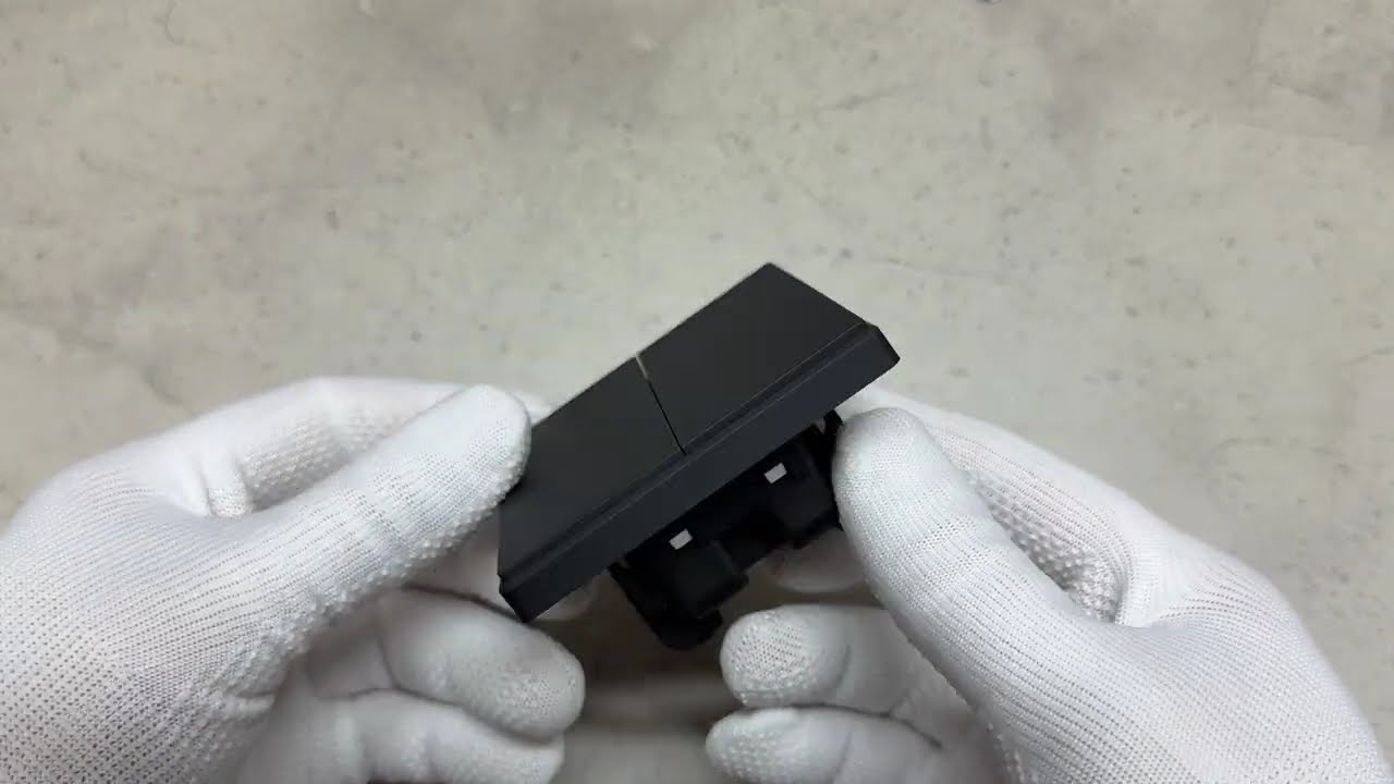 Выключатель двухклавишный угольно-черный VIDEX NOTA (VF-NT-SW2-BL)