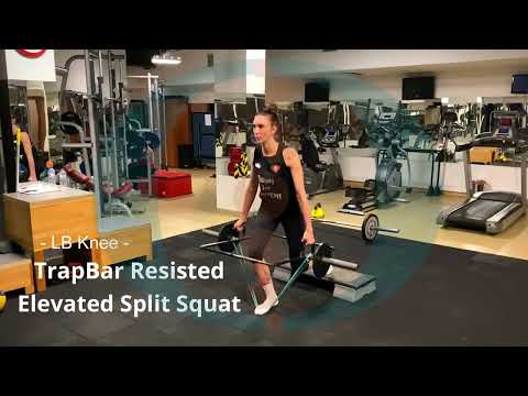 Trapbar resisted elevated split squat