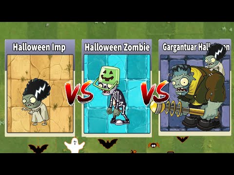 Zombie Halloween VS Imp Halloween VS Gargantuar Level 100 - PvZ 2 Funny Battlez v8.5.1