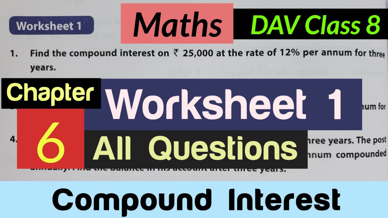 Dav class 8 Maths chapter 6 worksheet 1 all questions solved