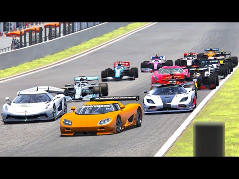 F1 2020 Cars vs Koenigsegg Hypercars - Spa