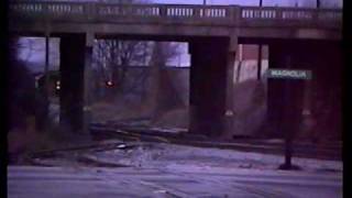 preview picture of video 'Southern Railway GP38-2 leading a ballast train at Spartanburg, SC. (1989)'