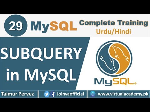 Sub Query | Sub Query in MySQL | MySQL Tutorials in Urdu Hindi | 29