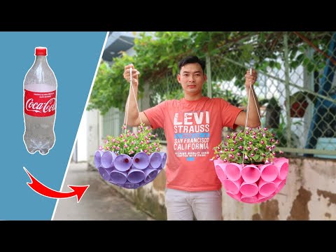 Amazing ideas for Making Flower Pot Recycling plastic Bottles into flower Pot