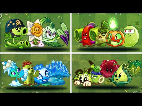 Team Pokra Vs Ice shroom Vs Rhubarbarian Vs Tiger Grass - Who Will Win？- Pvz2 Team Plant