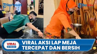 Viral, Aksi Pelayan Lap Meja Tercepat dan Bersih di Restoran Padang, Bersih Sekejap Seperti Sulap