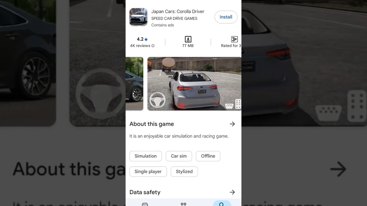 best car game 🎮 game name Japan car corolla  driver 🤣❤️#shortvideo #vairalshort #gaming #gameplay