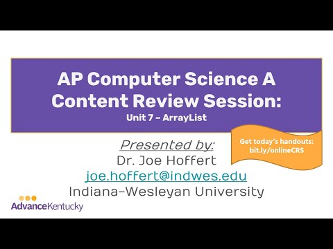 Ap Computer Science A Content Review Session 3 Unit 7 Arraylist