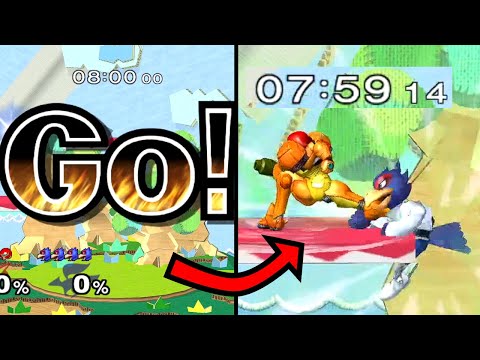 Six Minutes of Samus 0-Deaths with Down Smash at the Very Beginning of the Game
