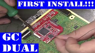 GCDual 1st install GCvideo 480p HDMI Fan swap custom jewel LED Citrus3000psi Collingall