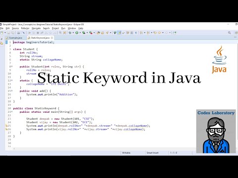 Java Tutorial 17 Static Keyword In Java