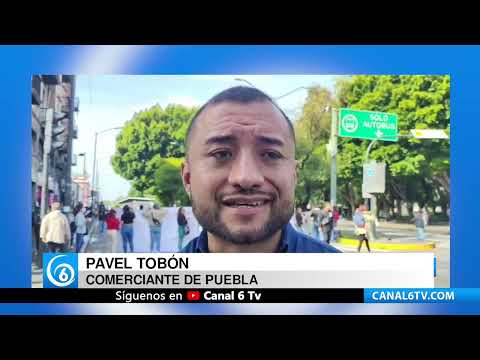 Video: Comerciantes de Puebla exigen reapertura de calles por caída de ventas