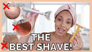 The BEST shaving routine | how prevent ingrown hairs, strawberry legs,  razor bumps, & razor burn