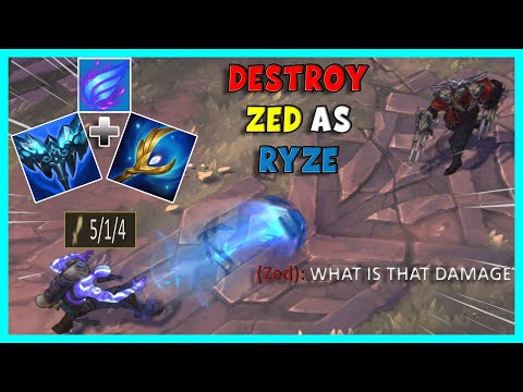 ♨ [Best Ryze NA] How to DESTROY ZED as RYZE and 1V9 the Game ♨
