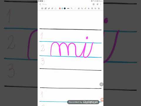 Escritura de la letra "M-m" en letra cursiva