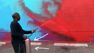 How to Paint  Art with a Fire Extinguisher - Street art and Murals