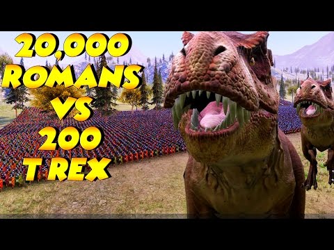 20,000 Romans vs 200 T Rex | 30,000 Heavy Knights vs 500 T Rex | Ultimate Epic Battle Simulator UEBS